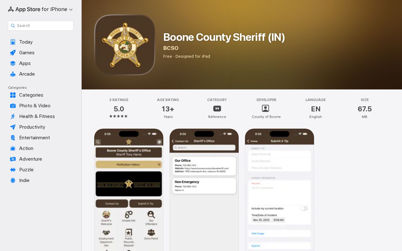 Official Boone County Sheriff app for wanted news and tips